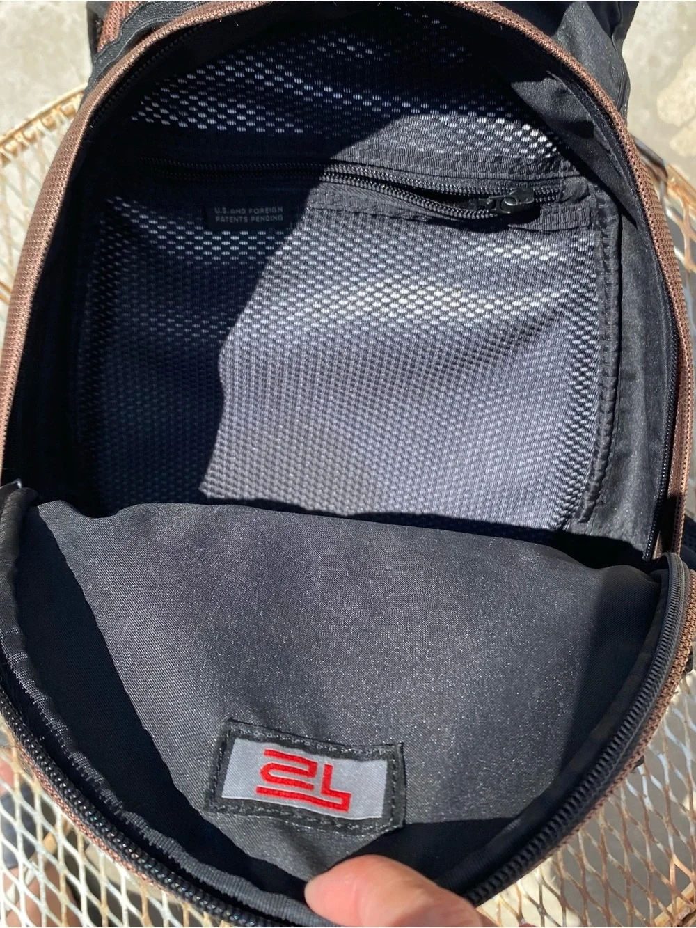 Tumi T2 Backpack Copper Ballistic Nylon & Leather Bottom Padded straps